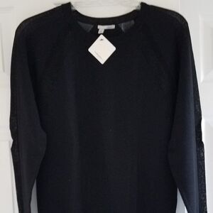 Sweater with sheer panels